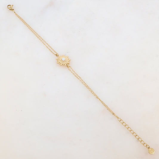 Bracelet avec fleur et nacre blanche