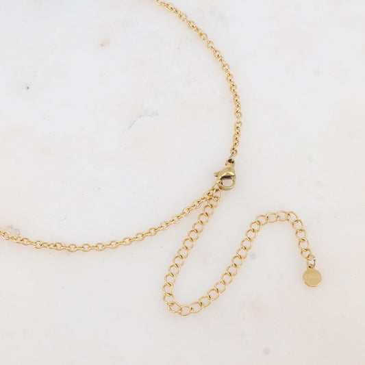 Sautoir avec pendentif feuillage émaillé (80+10CM)