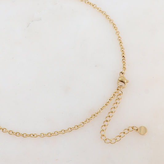 Collier avec pendentif feuillage, pierre naturelle (60+5CM)