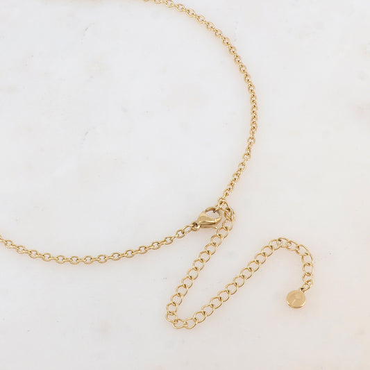 Collier avec pendentif rond ajouré de façon graphique (60+10CM)
