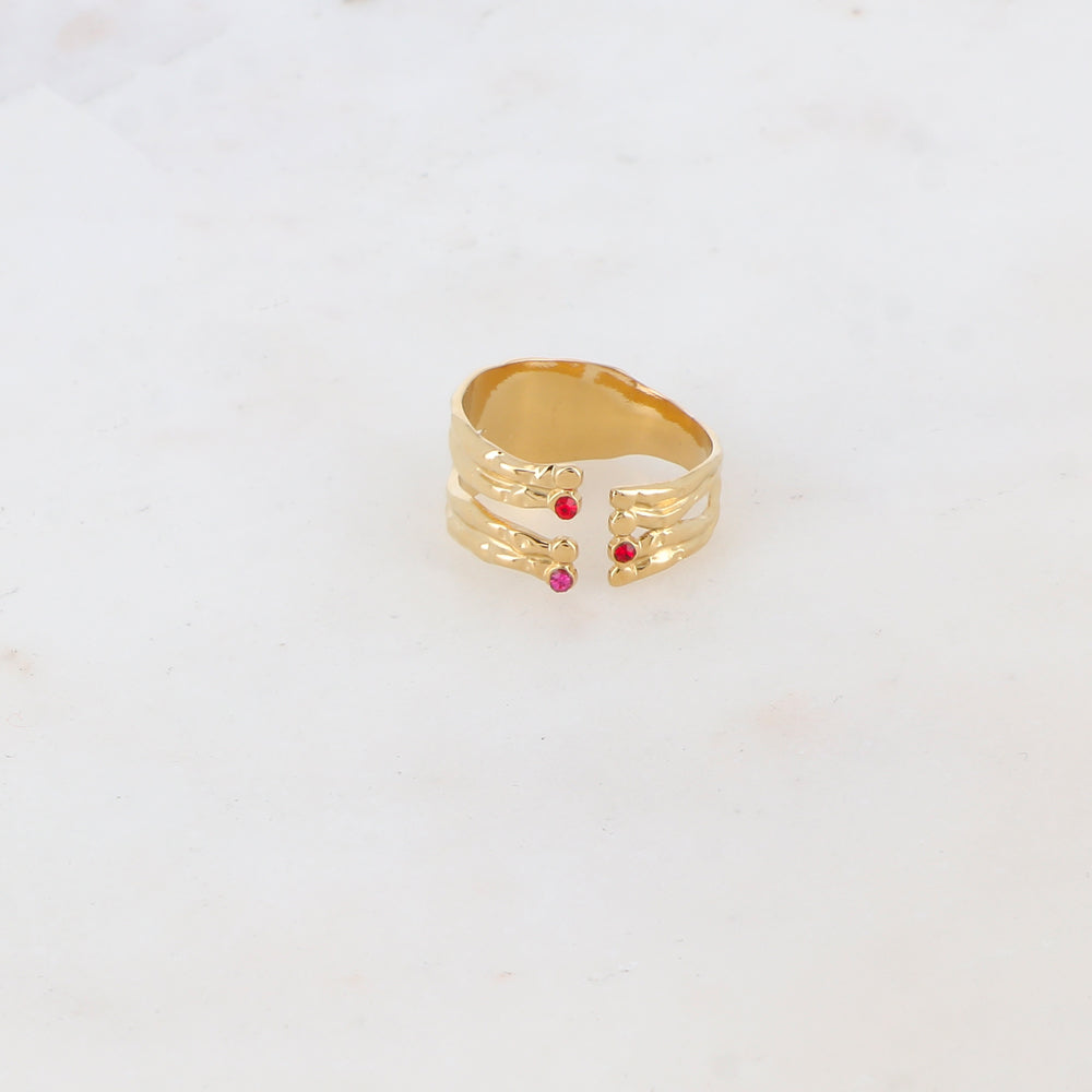 Bague multi-rangs avec strass zirconium