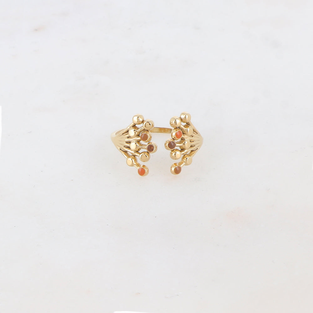 Bague fine avec multi-branches, émail
