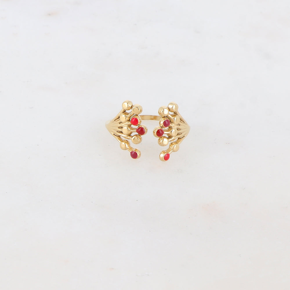 Bague fine avec multi-branches, émail