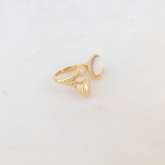 Bague avec 3 pièces ovales - Nacre