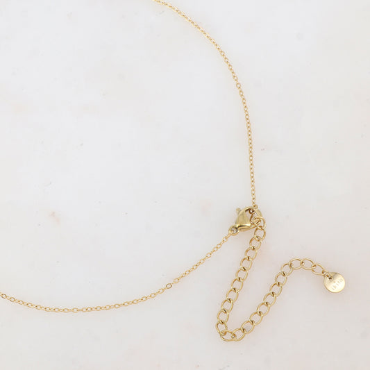 Collier avec pendentif fleur émaillée et strass (39+7CM)