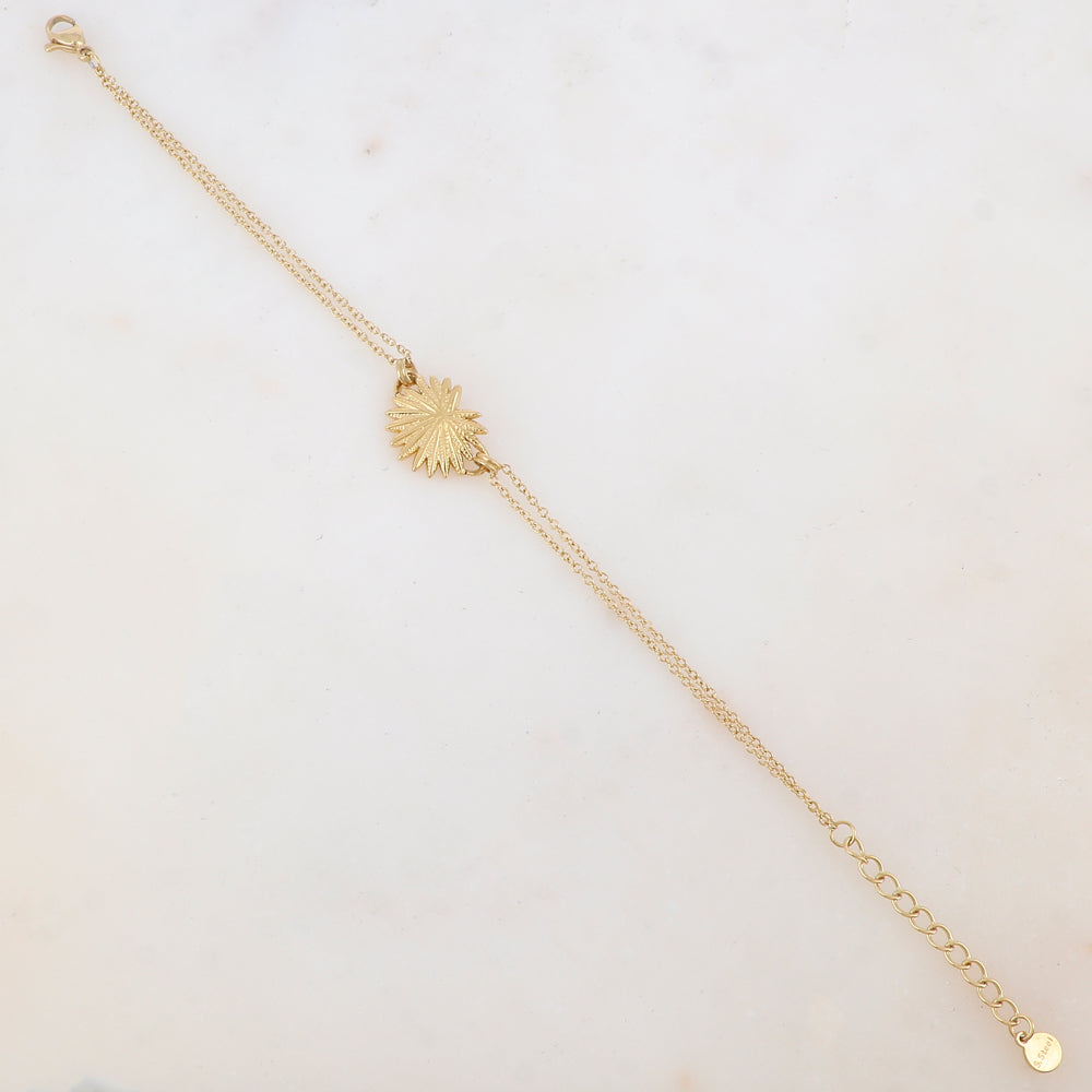 Bracelet 2 rangs avec feuillage