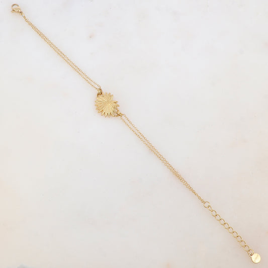 Bracelet 2 rangs avec feuillage