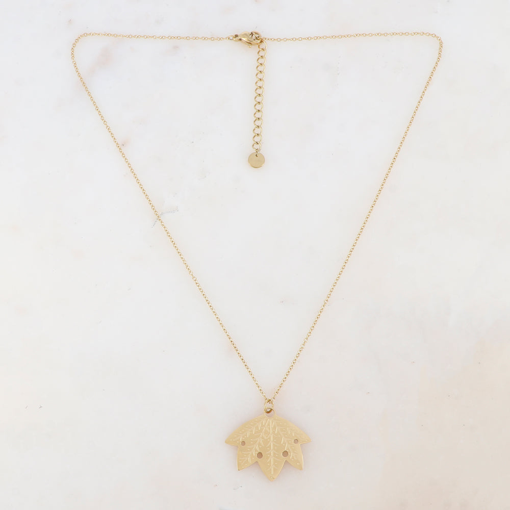 Collier avec pendentif feuille (40+5CM)