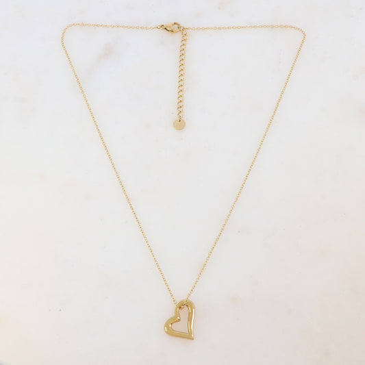 Collier avec un pendentif cœur (40+5CM)