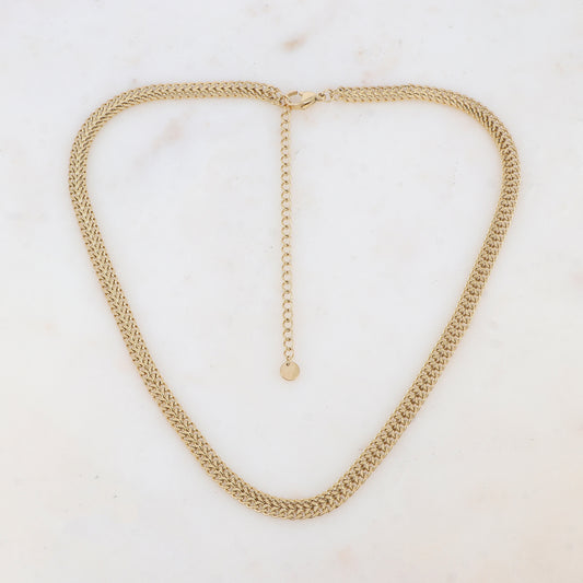 Collier 2 rangs en maille gourmette (38+8CM)
