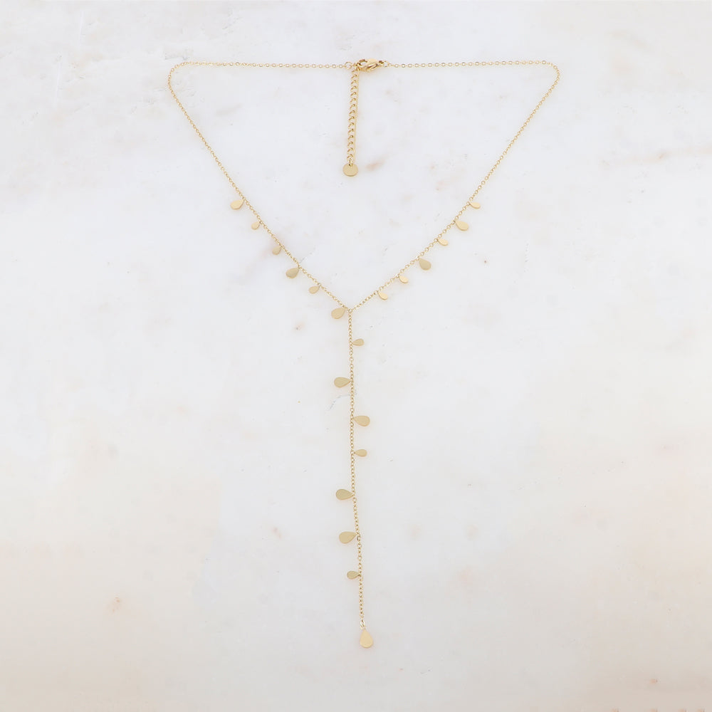 Collier en Y avec mini gouttes (40+5CM)