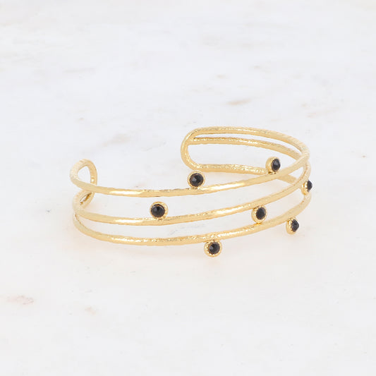 Manchette fine trois rangs avec strass