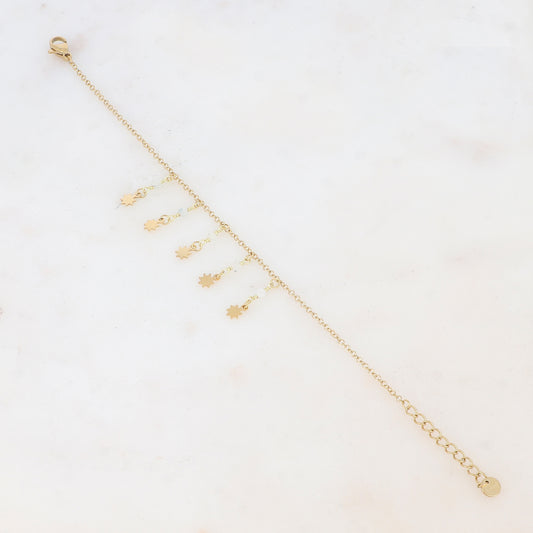 Bracelet embelli d'étoiles et de pierres naturelles - Agate blanche