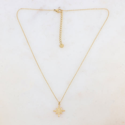 Collier avec pendentif étoile du nord (40+5CM)