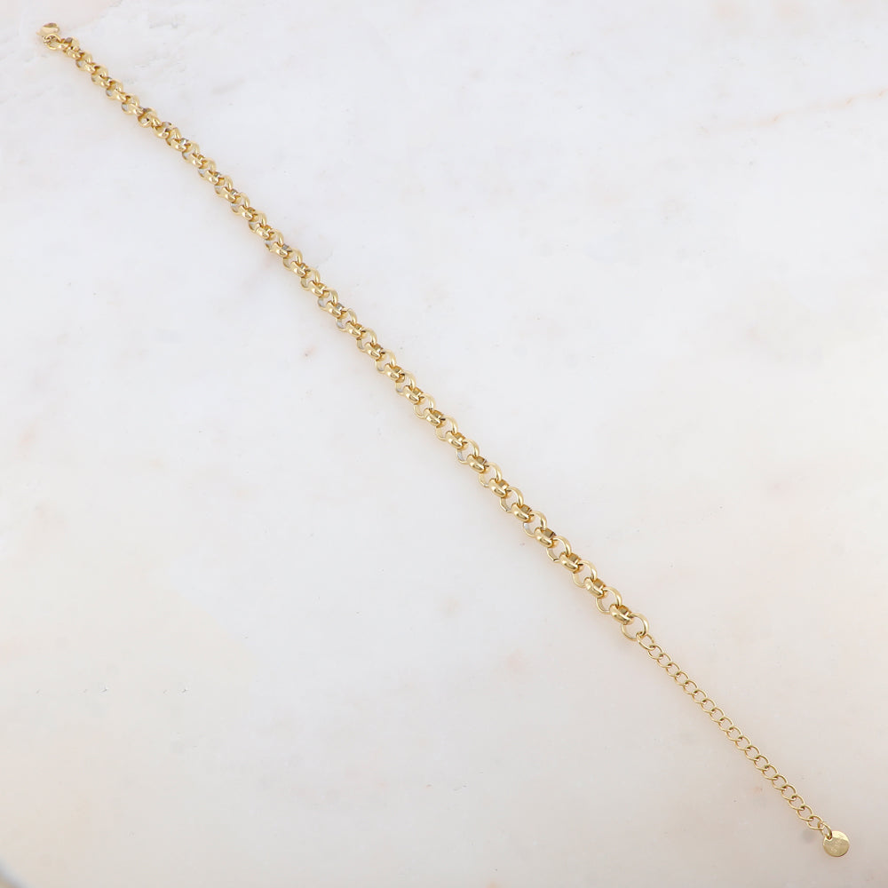 Chaîne de cheville en maille jaseron (25+5CM)