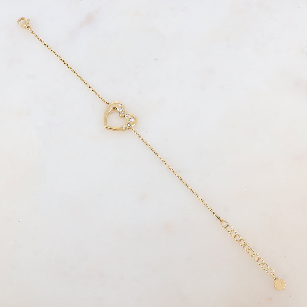 Bracelet avec coeur et strass