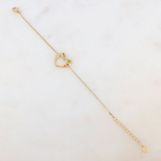 Bracelet avec coeur et strass