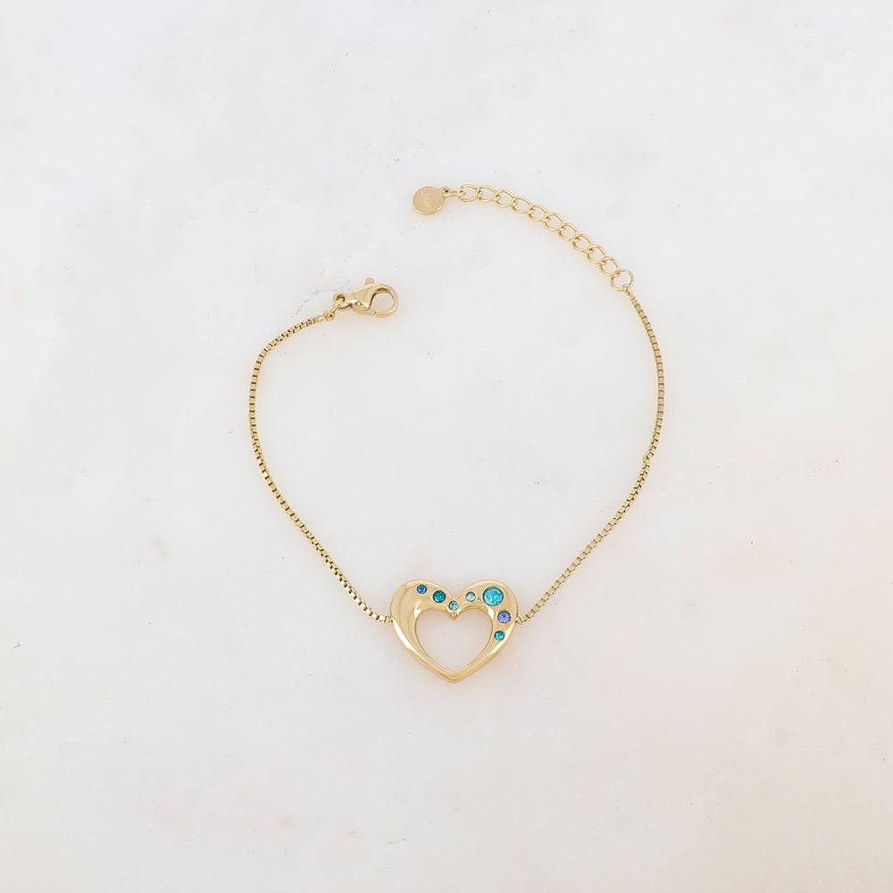 Bracelet avec coeur et strass