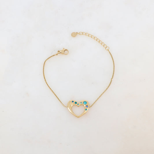 Bracelet avec coeur et strass