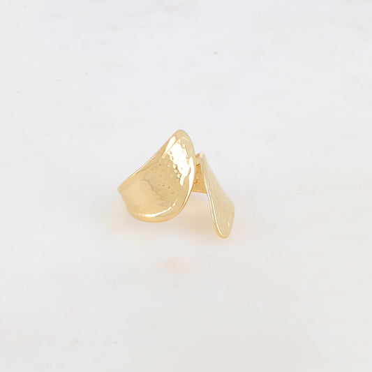 Bague ajustable avec motif multi-points et bordure lisse