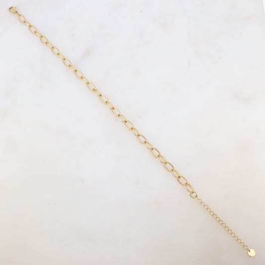 Chaîne de cheville en maille avec effet torsadé (21+5CM)