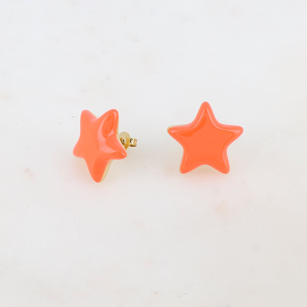 B.O à puce étoile émaillée 2,1 x 2,1 cm.