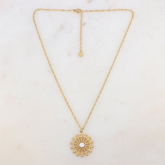 Collier avec pendentif gouvernail et strass (40+5CM)