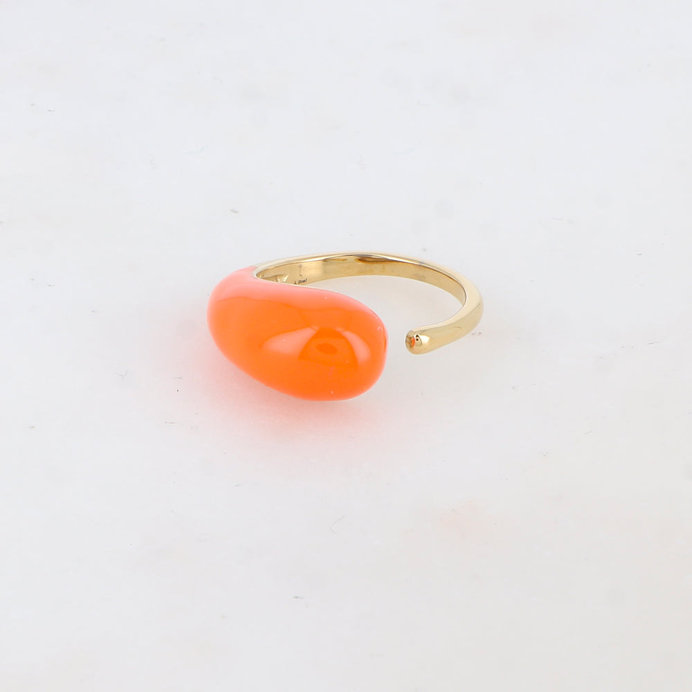 Bague fine avec émail - Orange