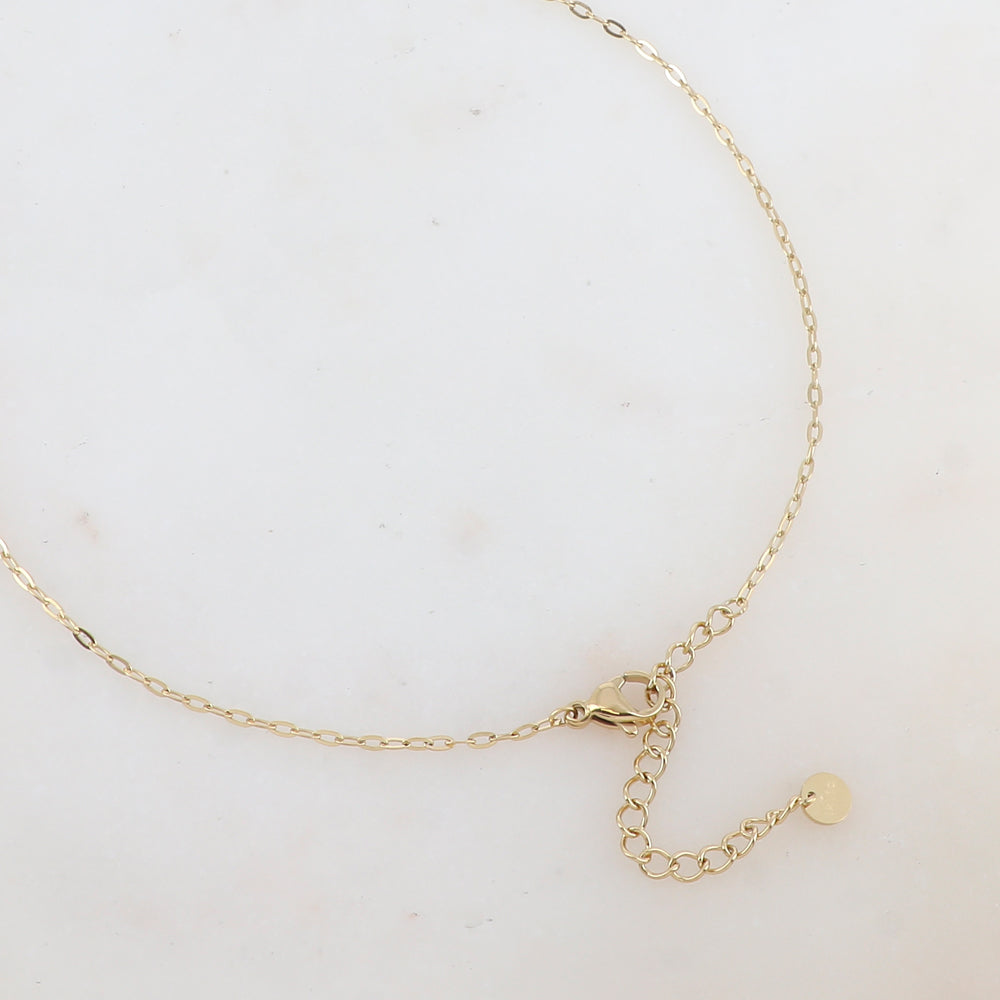 Sautoir avec pendentif en pierre naturelle ovale (60+5CM)