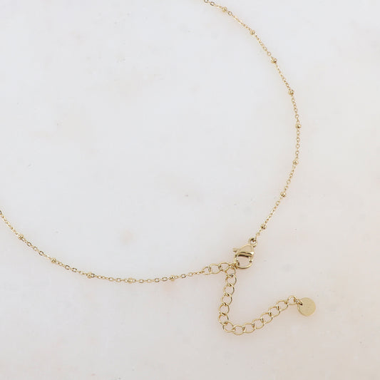 Sautoir avec pendentif coquillage vert et pampille étoile (65+5CM)