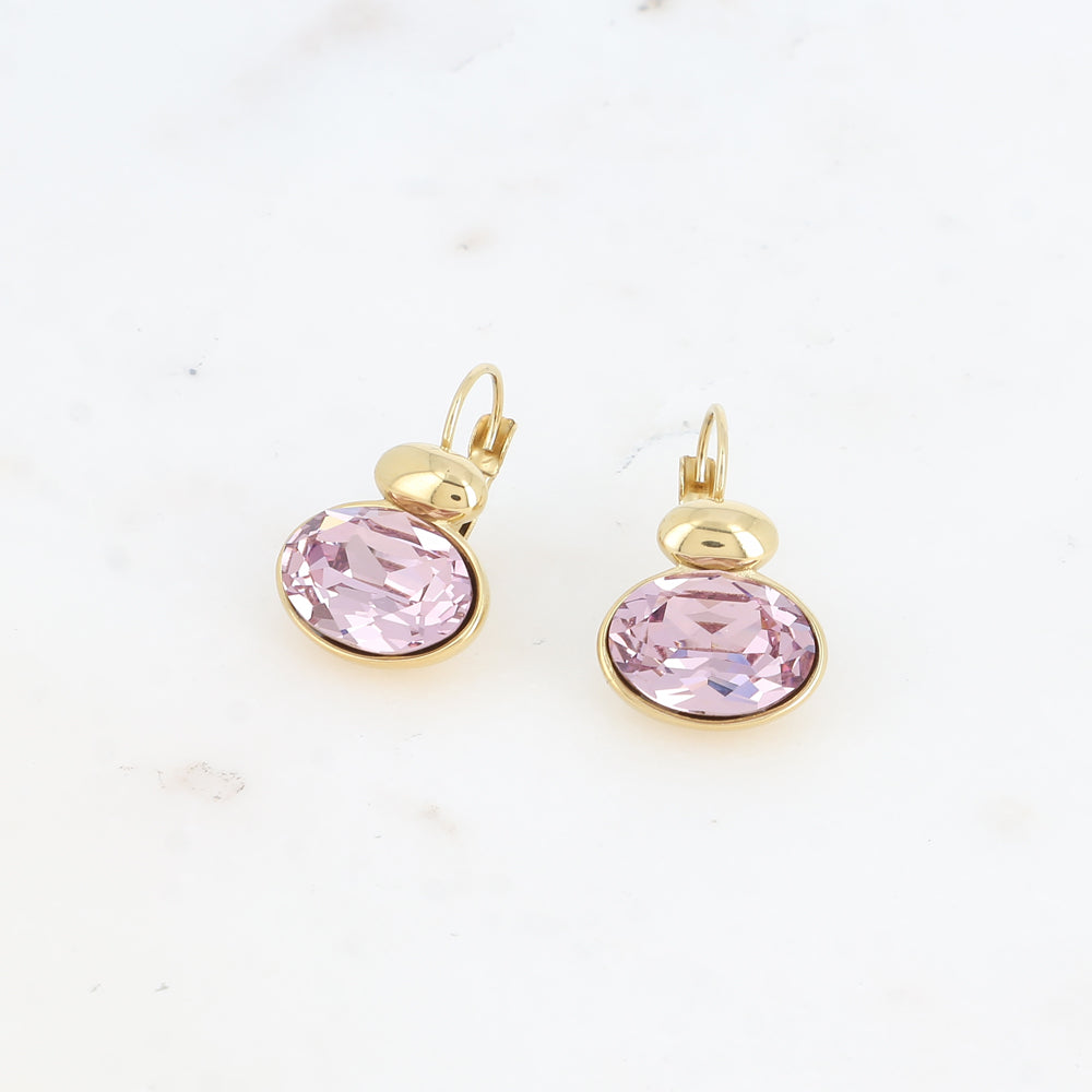 Boucles dorées - ornées de cristaux de Swarovski® - Light amethyst