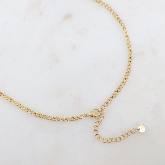 Collier en maille, perles d'eau douce (42+5CM)
