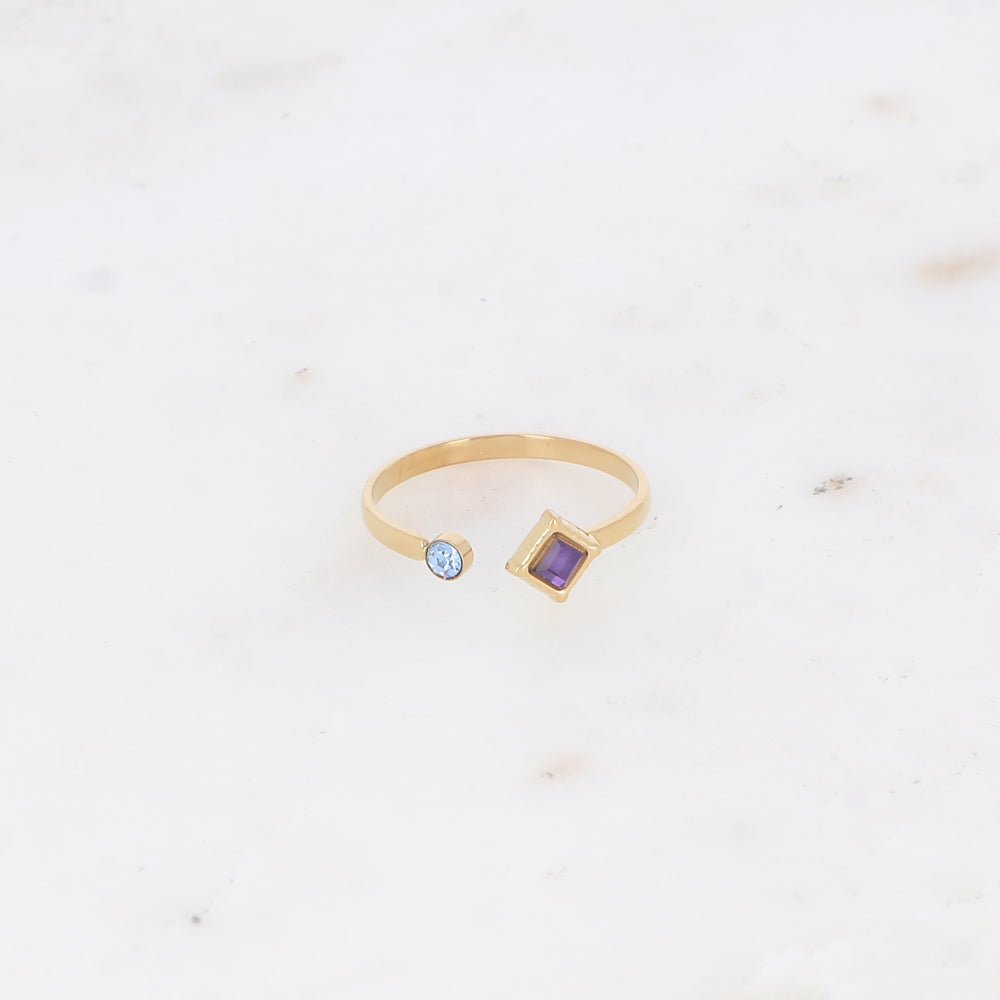 Bague avec deux oxyde de zirconium