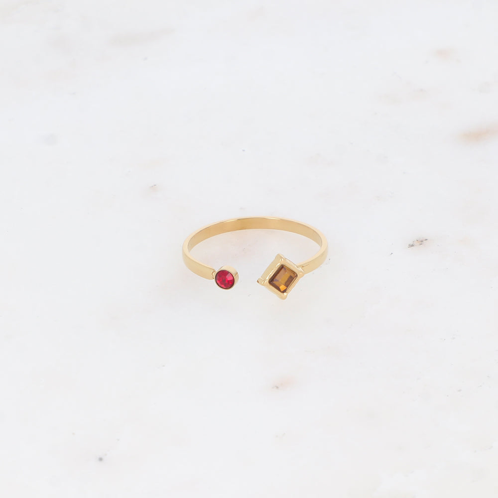 Bague avec deux oxyde de zirconium