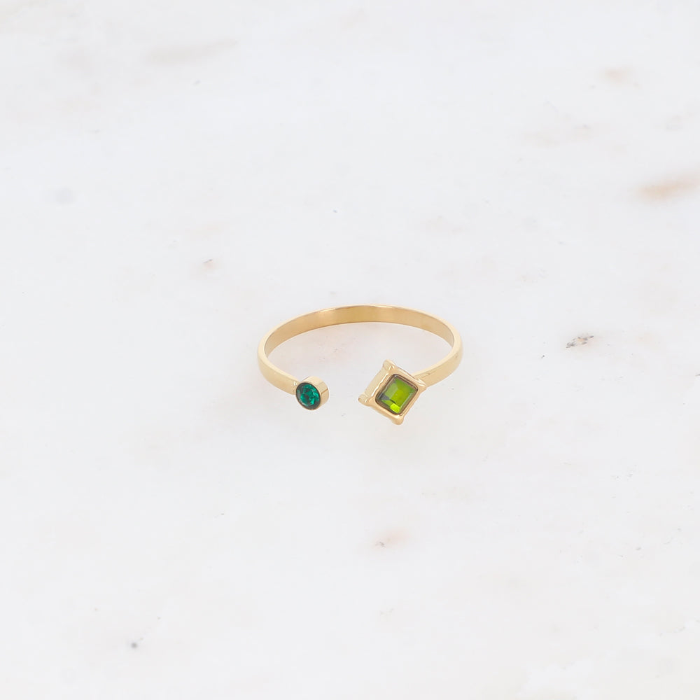 Bague avec deux oxyde de zirconium