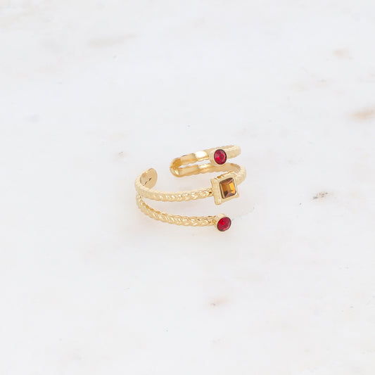 Bague trois rangs avec oxyde de zirconium