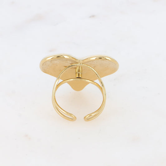 Bague - grand cœur martelé