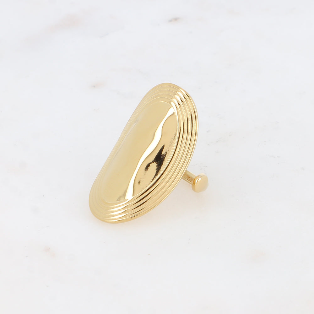 Bague - grand ovale, contours striés