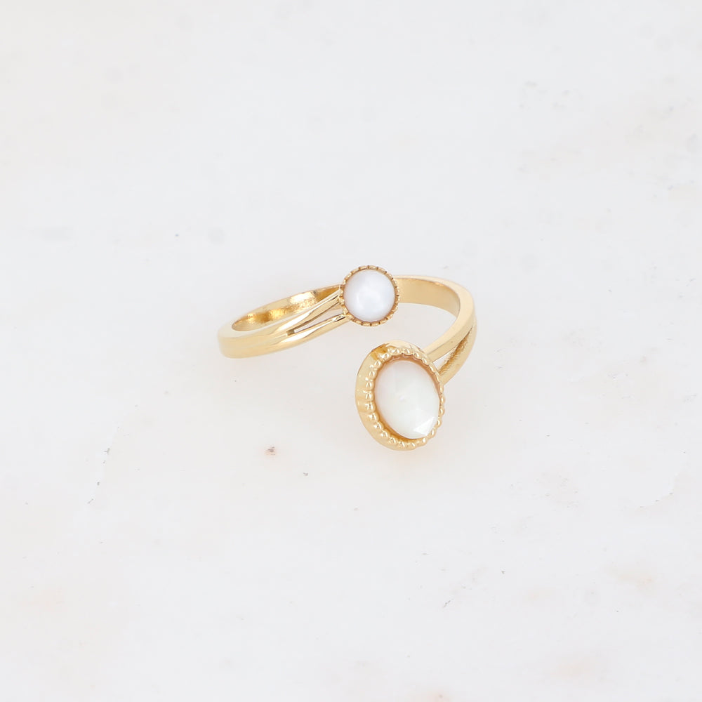 Bague avec pierre naturelle - Nacre
