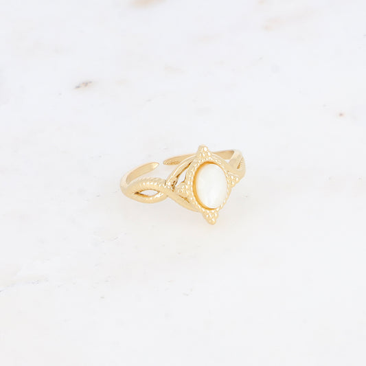 Bague avec pierre naturelle - Nacre