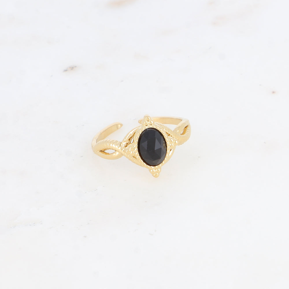 Bague avec pierre naturelle - Onyx