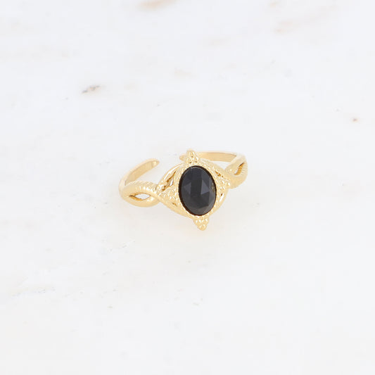 Bague avec pierre naturelle - Onyx
