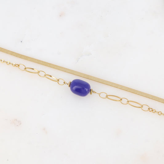 Bracelet double rangs avec résine