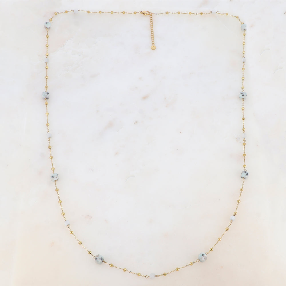 Sautoir avec pierres naturelles (90+5CM)