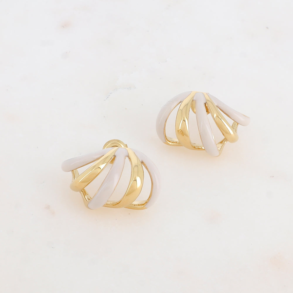 Créoles à puce 5 rangs avec émail 2,4 x 1,6cm