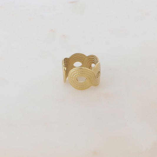 Bague multirangs réglable avec effet rainuré