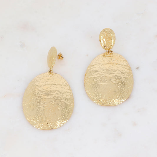 B.O. à puce avec pièces martelées ovales 4,2 x 7,8 cm