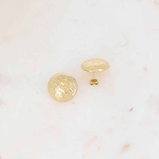 B.O. à puce avec pièce ronde martelée 2,5 x 2,5 cm
