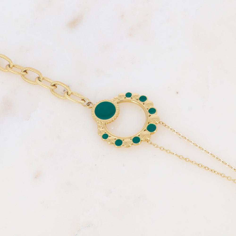 Bracelet avec pièce émaillée