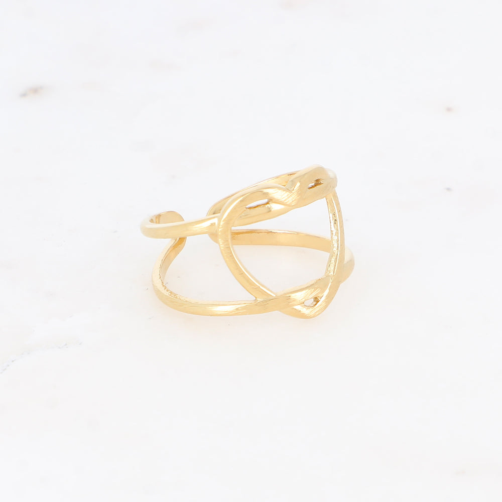 Bague deux rangs avec cœur